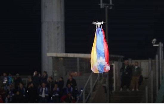 Dudelange vs Qarabag suspended after drone carrying Nagorno-Karabakh flag flies over pitch