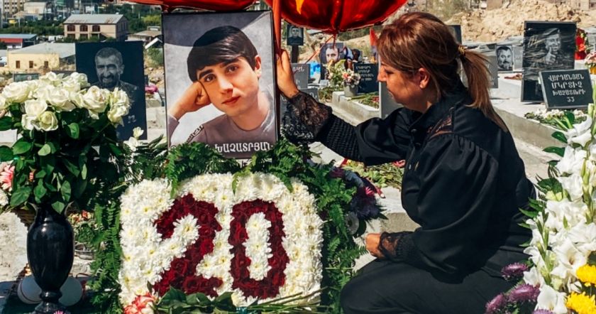 Եռաբլուրում այսօր նշում էին  Գևորգի 20-ամյակը. 2 ամսվա զինծառայող էր Գևորգը, երբ սկսվեց պատերազմը